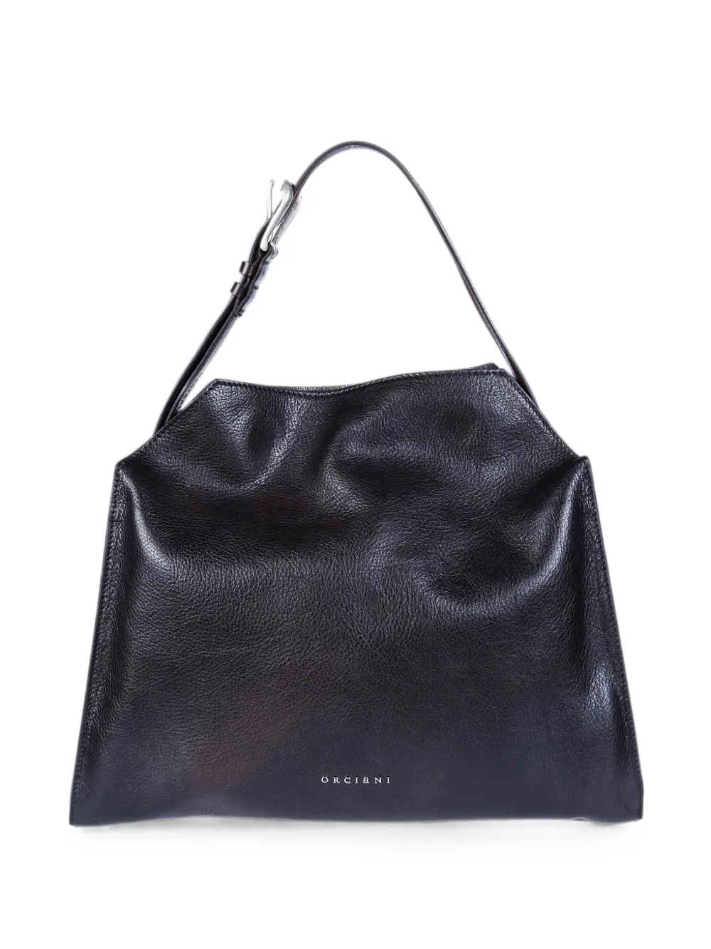 Orciani Trinity M Lagoon grained leather shoulder bag - Braun