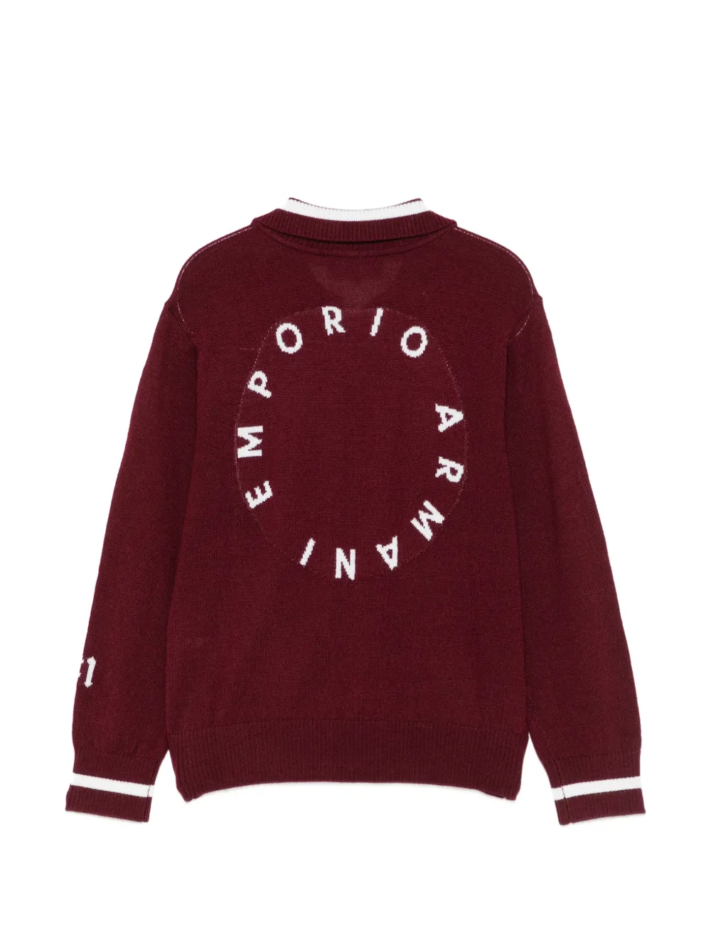 Emporio Armani Kids Trui met polokraag en logo-intarsia Rood