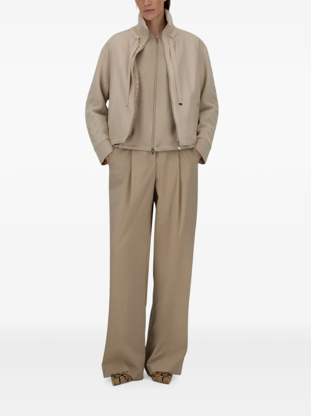 Herno Resort kabelgebreid jack Beige