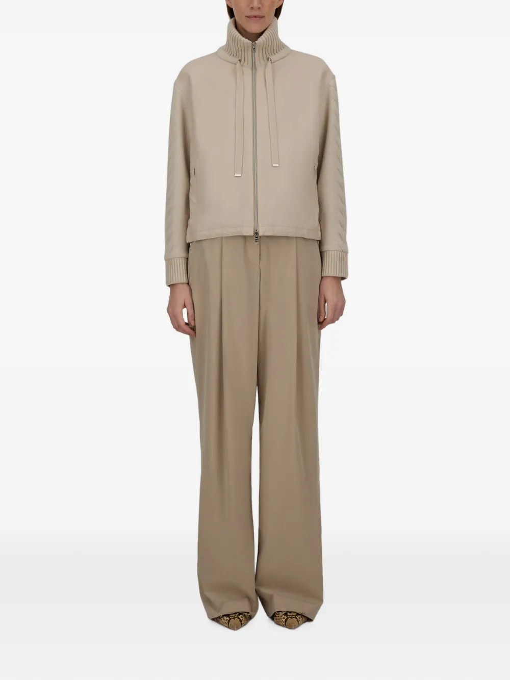Herno Resort kabelgebreid jack Beige