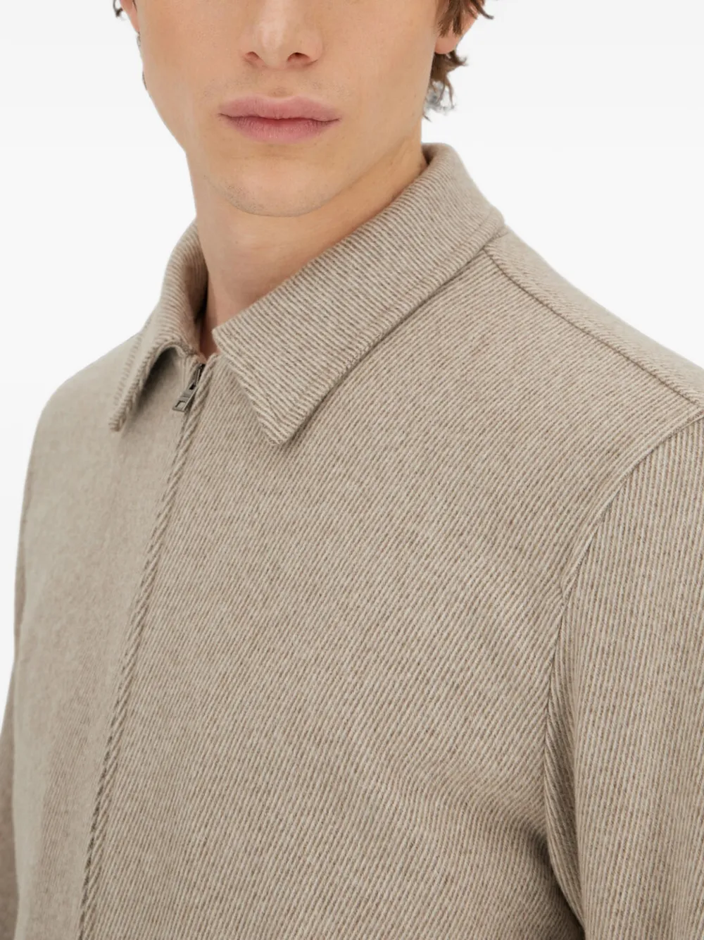 Herno Resort bomberjack met overhemdkraag Beige