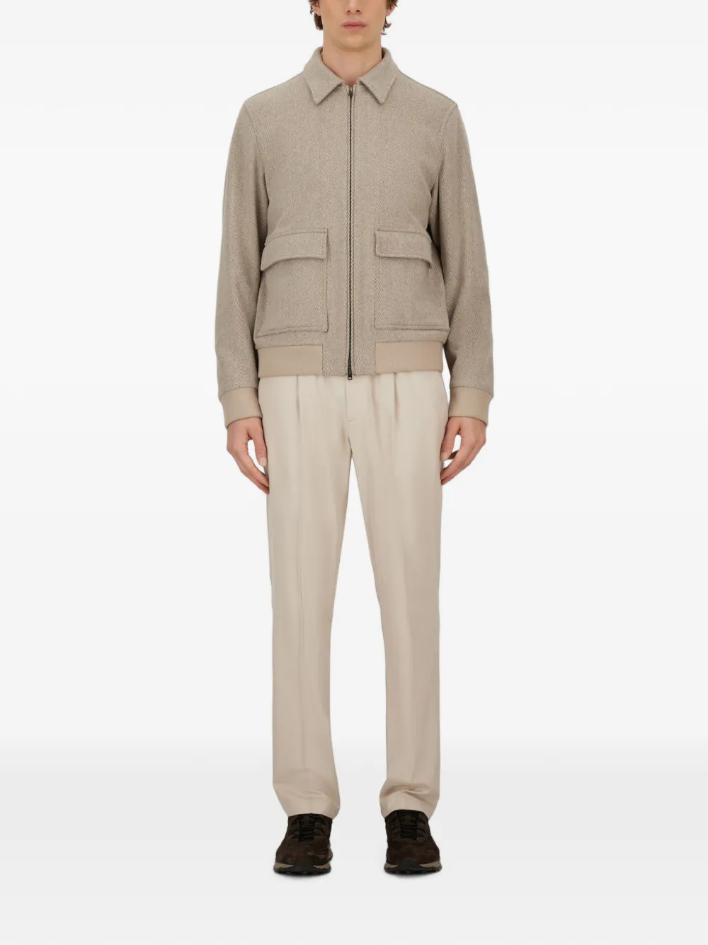 Herno Resort bomberjack met overhemdkraag Beige