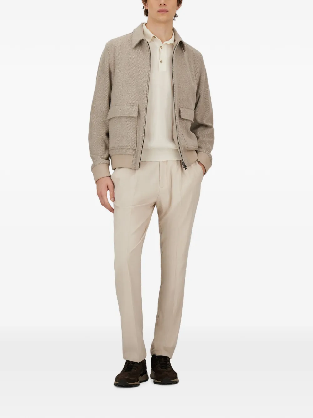Herno Resort bomberjack met overhemdkraag Beige