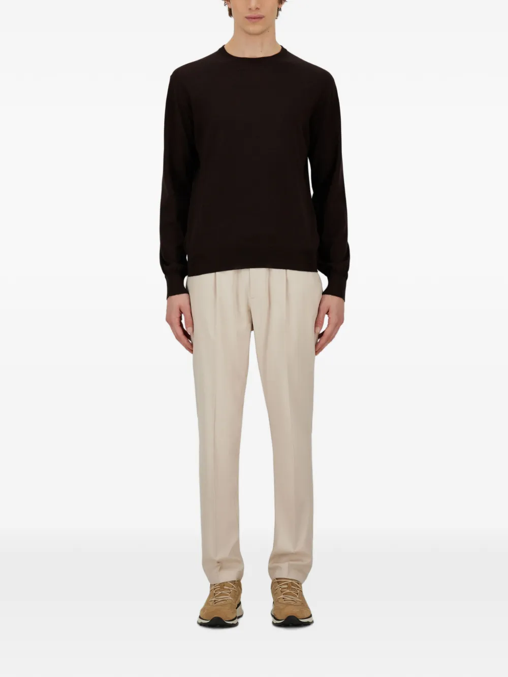 Herno Resort trui met stiksels Bruin