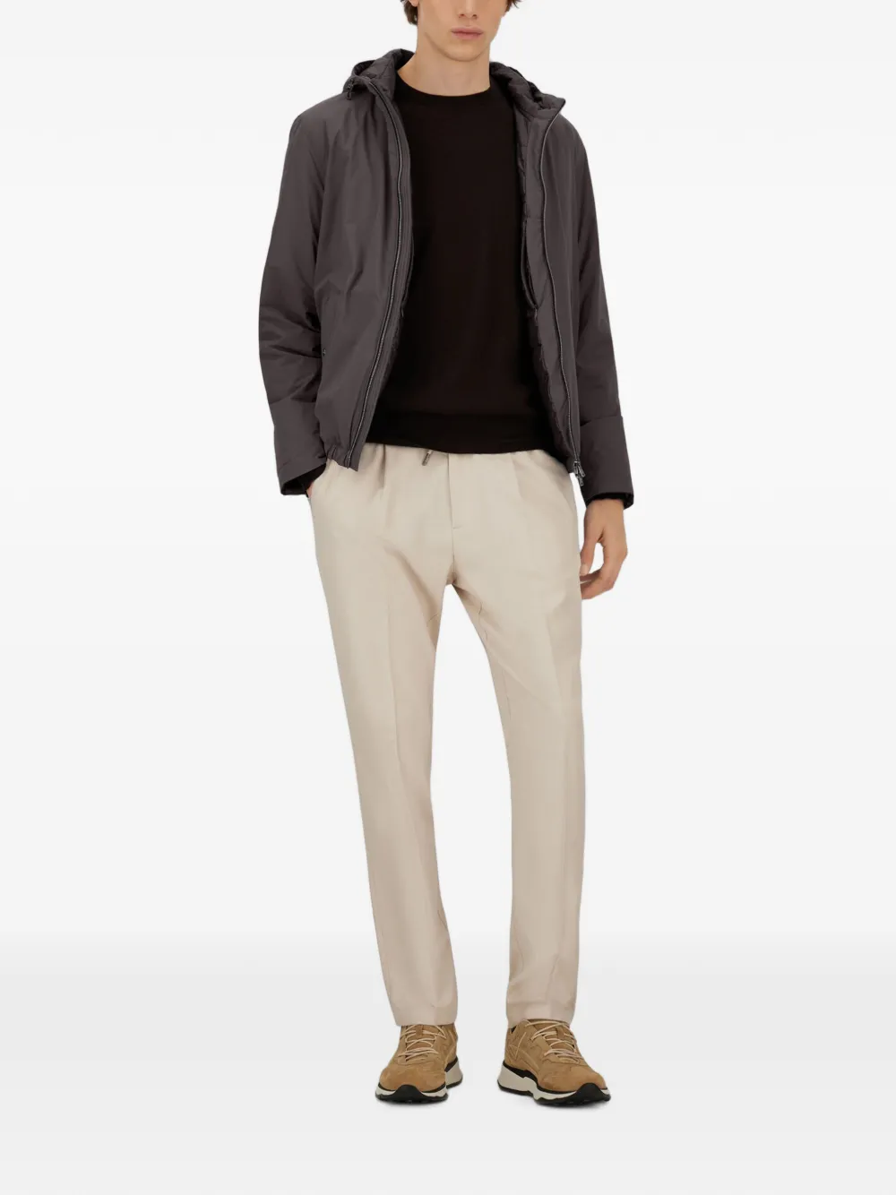 Herno Resort trui met stiksels Bruin