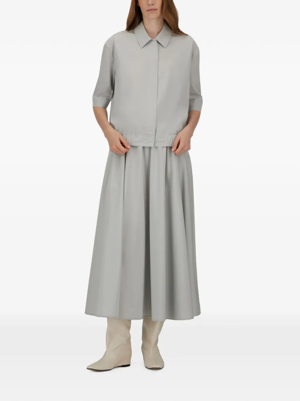 Herno Resort blouse met elastische zoom Grijs