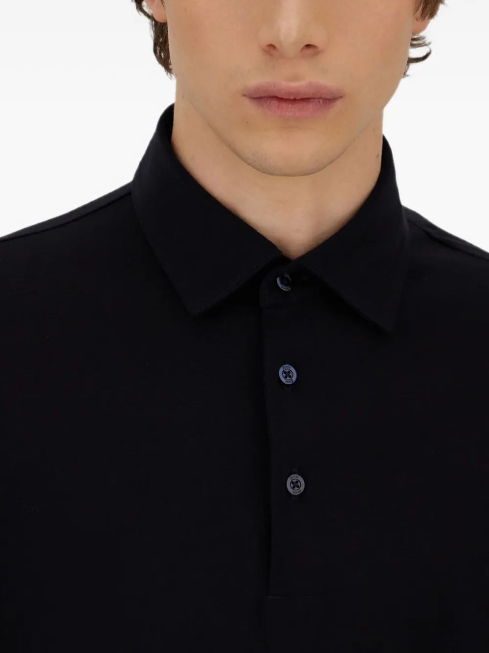 Herno Wollen poloshirt Blauw