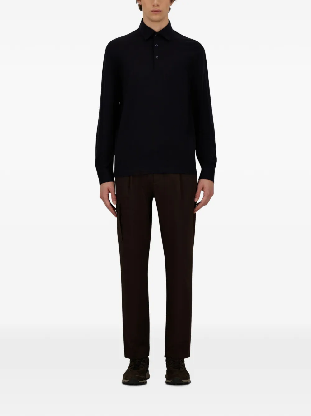 Herno Wollen poloshirt Blauw