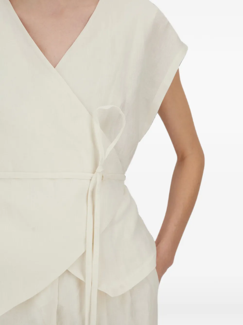 Herno Top met ceintuur en vervaagd effect Beige