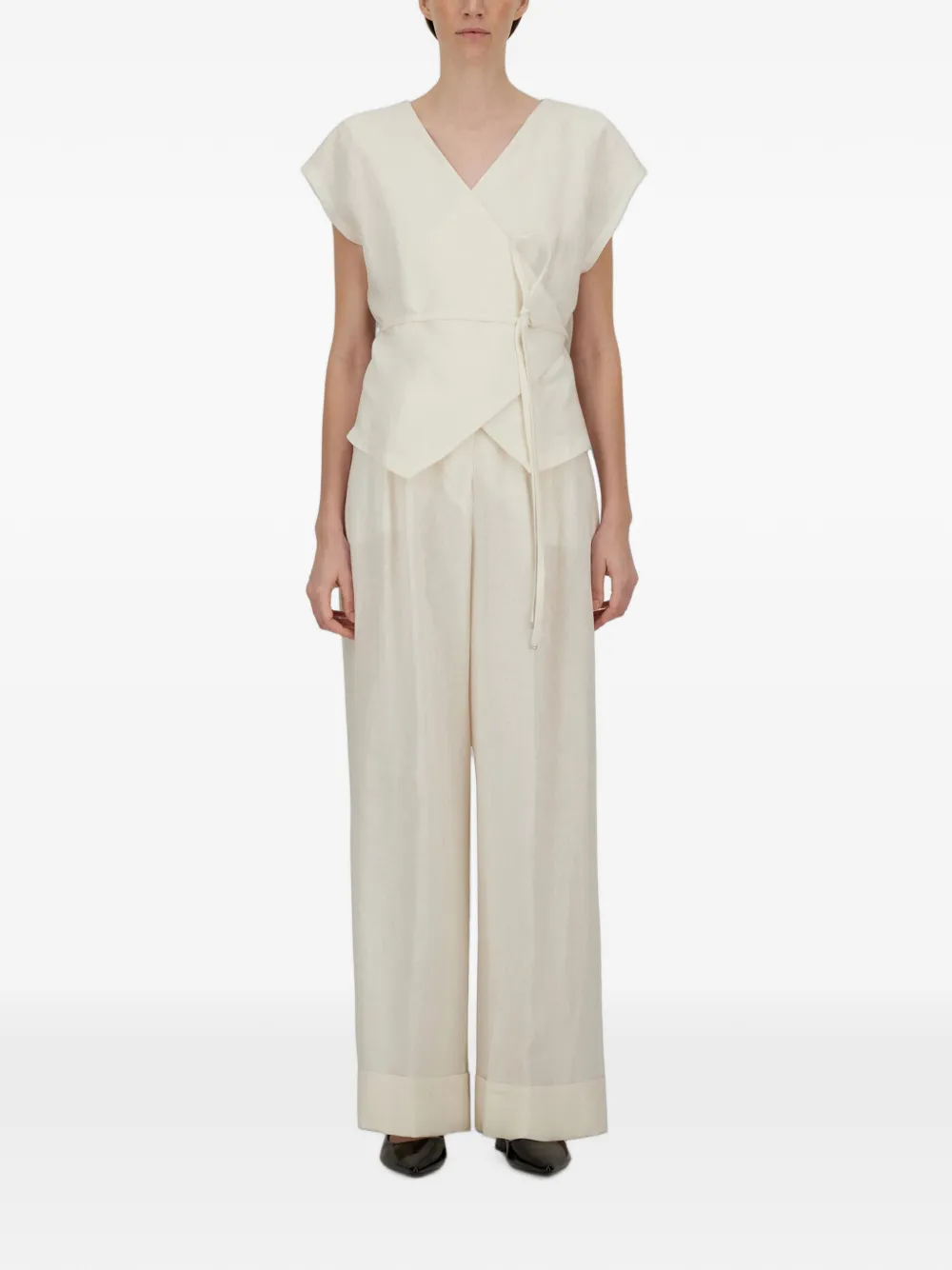 Herno Top met ceintuur en vervaagd effect Beige