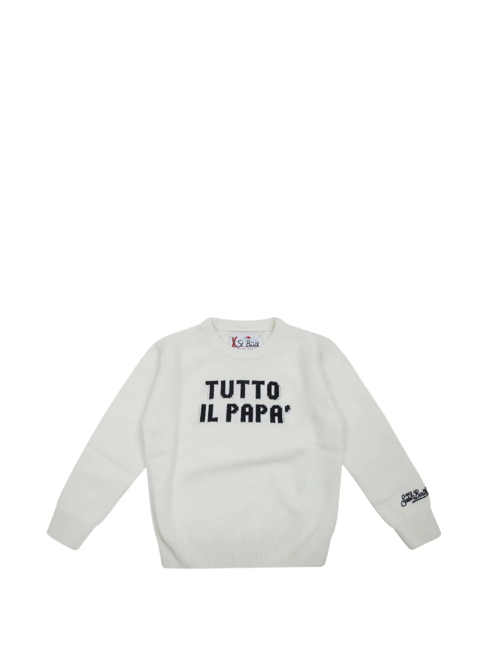 MC2 Saint Barth Kids intarsia-knit slogan sweater Wit