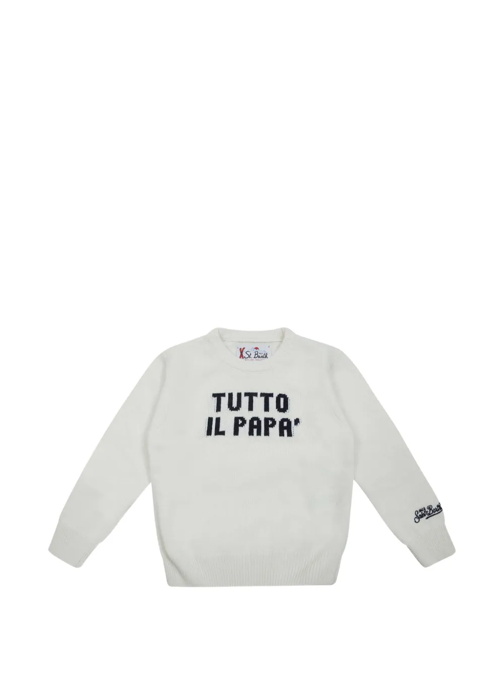 MC2 Saint Barth Kids intarsia-knit slogan sweater Wit