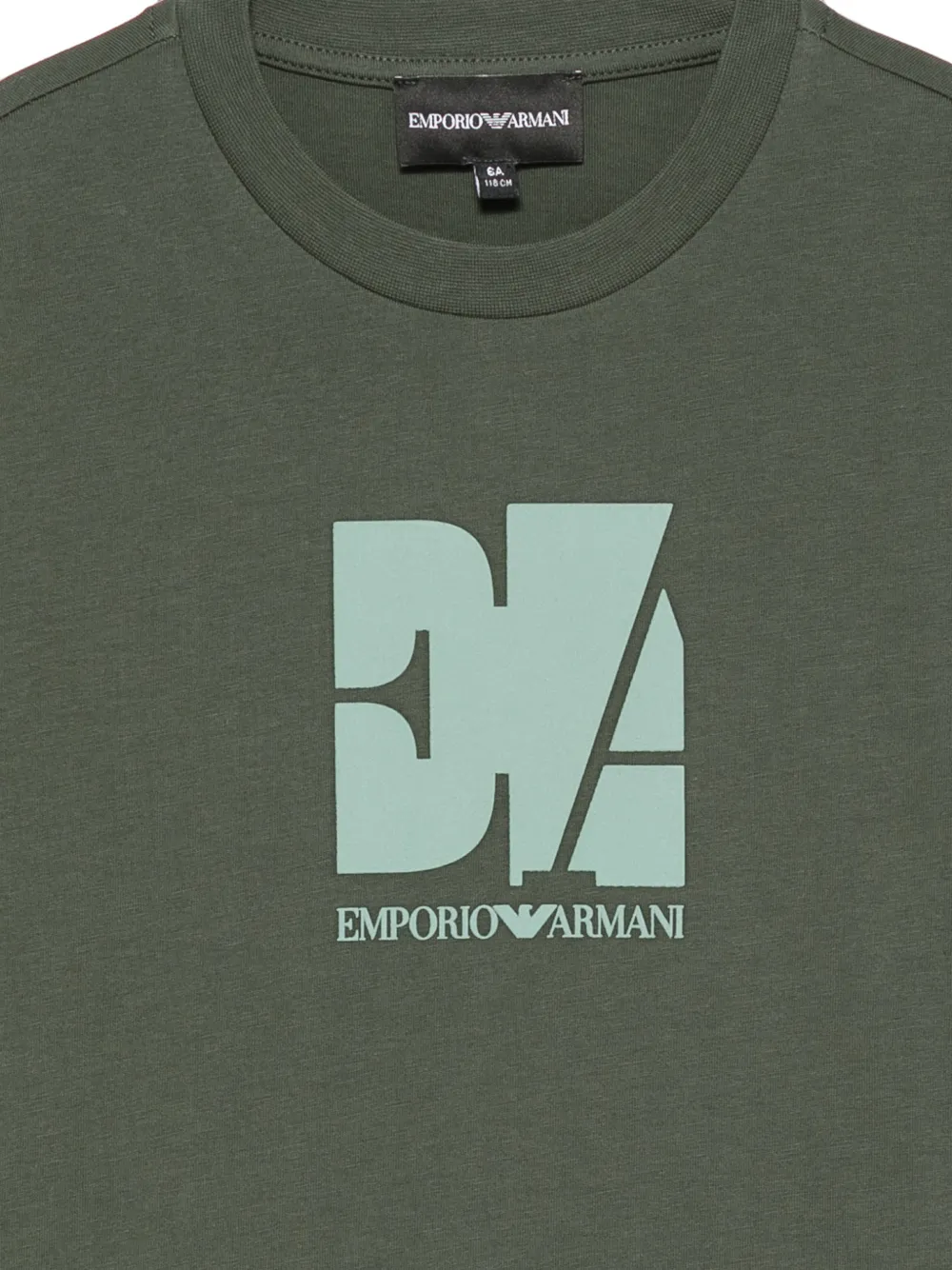Emporio Armani Kids T-shirt met lange mouwen en logo-print Groen
