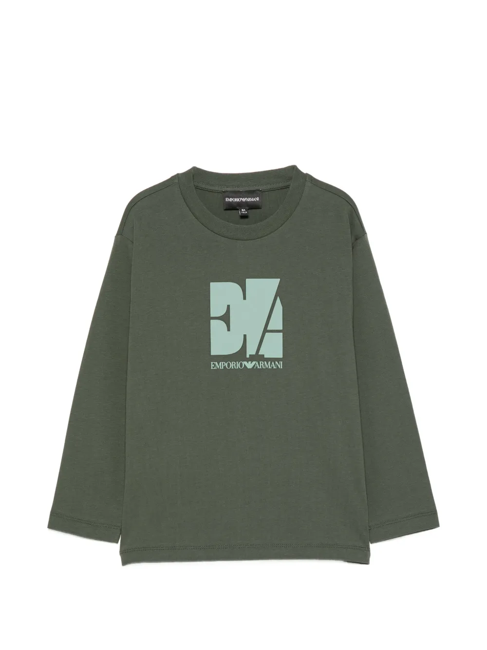 Emporio Armani Kids logo-print long-sleeve T-shirt - Verde