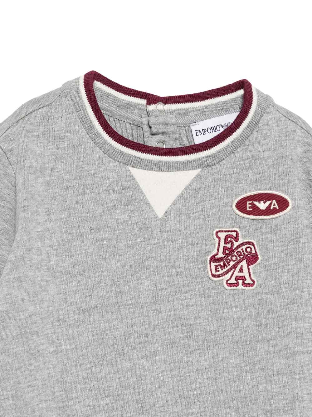 Emporio Armani Kids T-shirt met drukknoop en logo-patch Grijs
