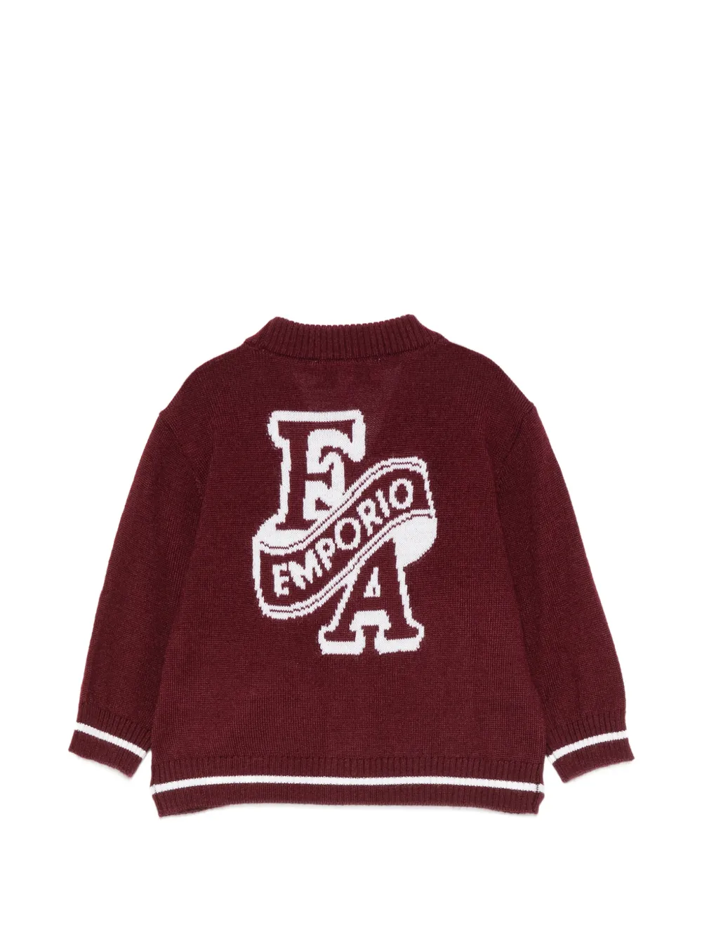 Emporio Armani Kids Vest met gestreepte afwerking en logo-intarsia Rood