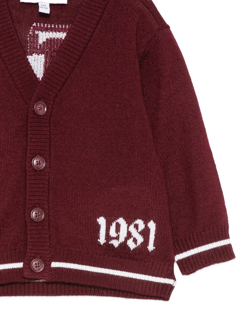 Emporio Armani Kids Vest met gestreepte afwerking en logo-intarsia Rood