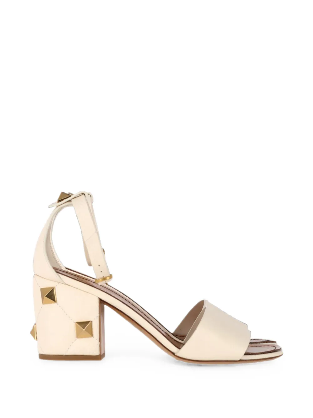 Valentino Garavani Pre-Owned Roman Stud block-heel sandals - Nude