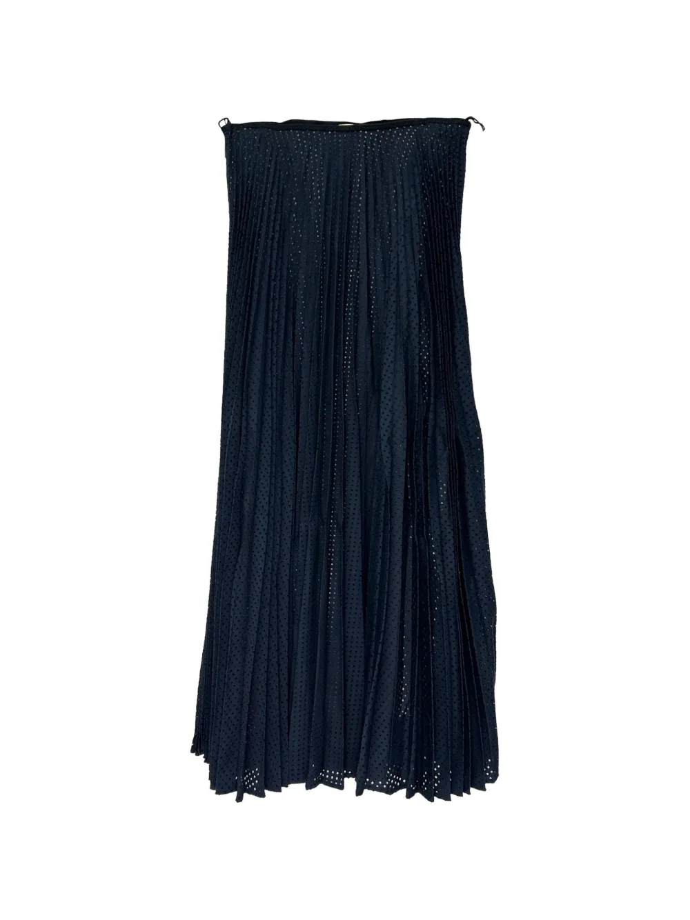 Fendi Pre-Owned 2010s pleated perforated midi skirt - Blu