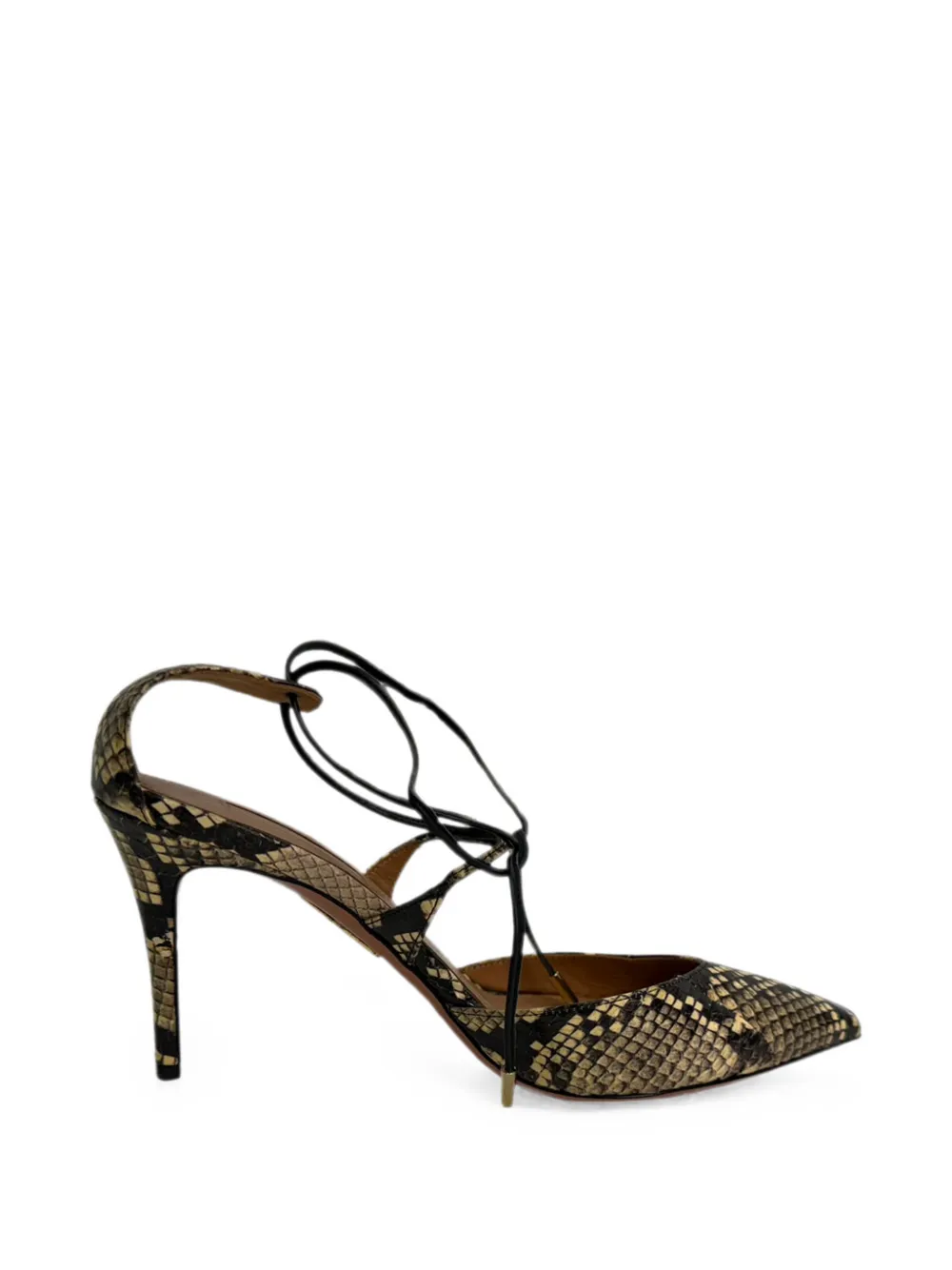 Aquazzura snakeskin-effect self-tie pumps - Nero