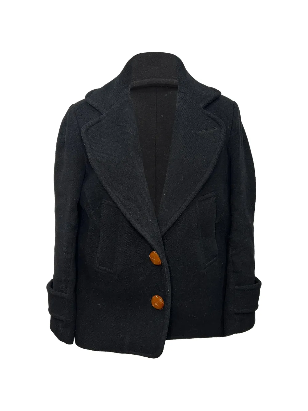 See By Chloé Vintage 2010s leather-button single-breasted coat - Schwarz
