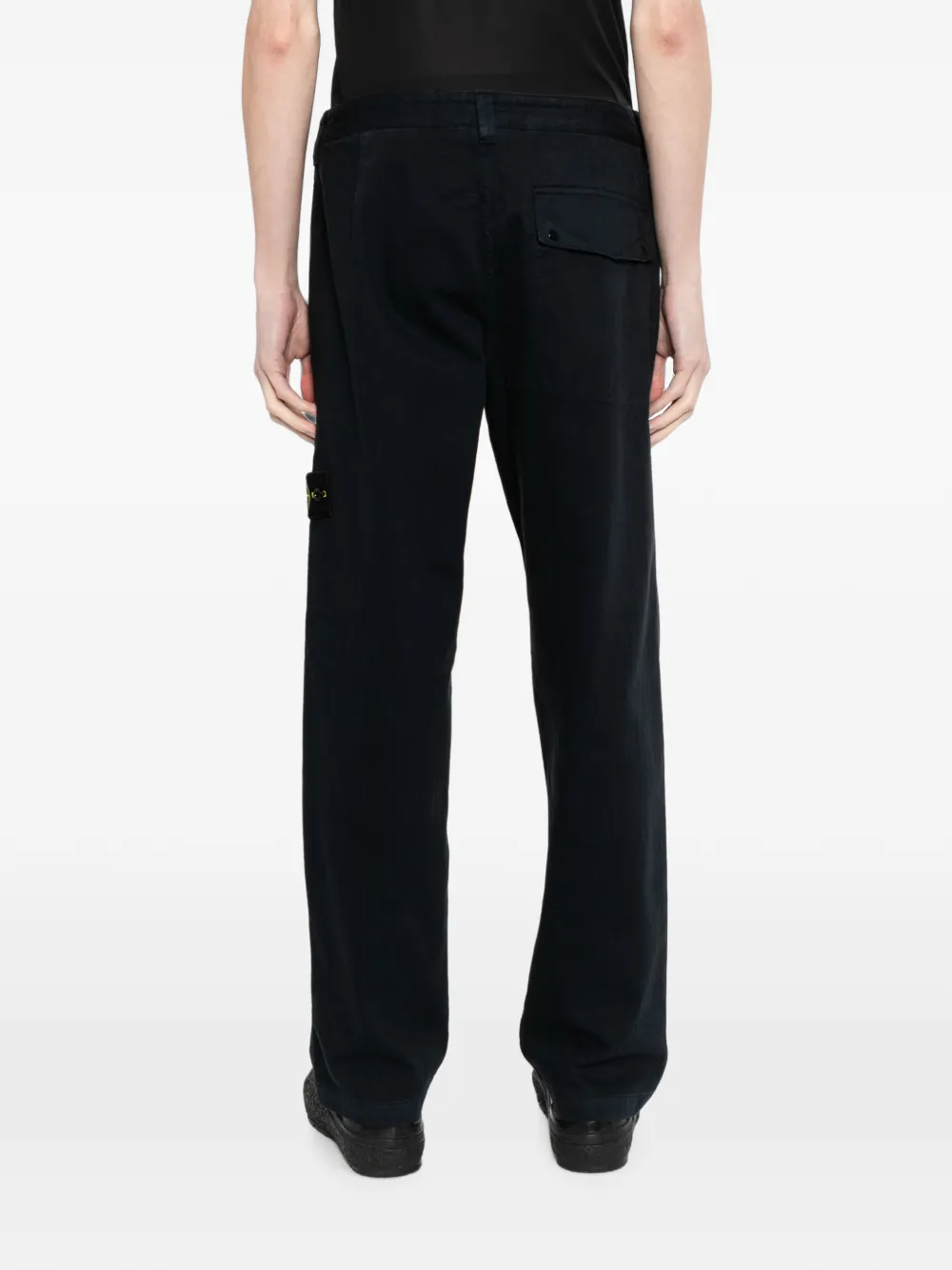 Stone Island Straight broek met logopatch Zwart