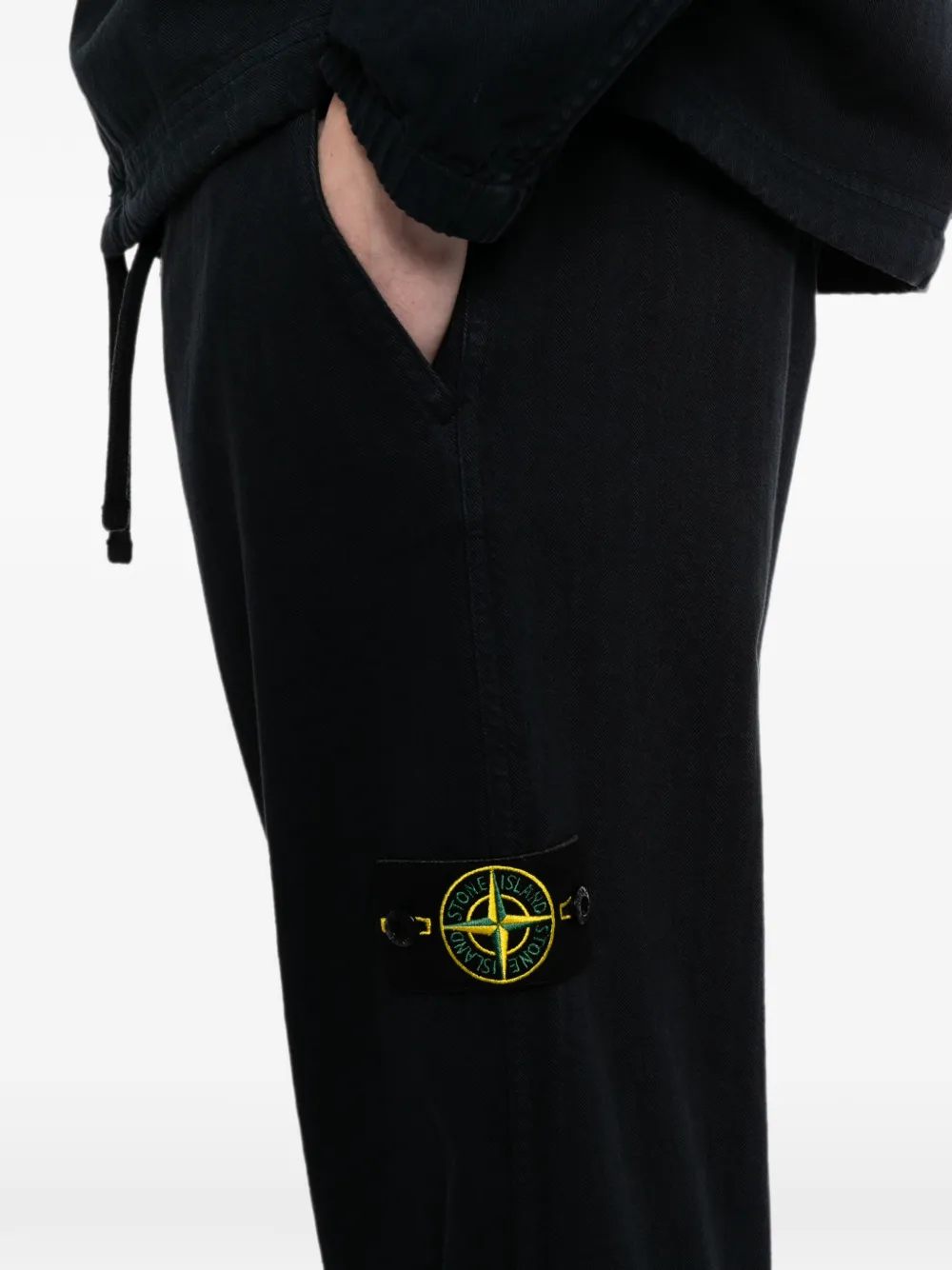 Stone Island Straight broek met logopatch Zwart
