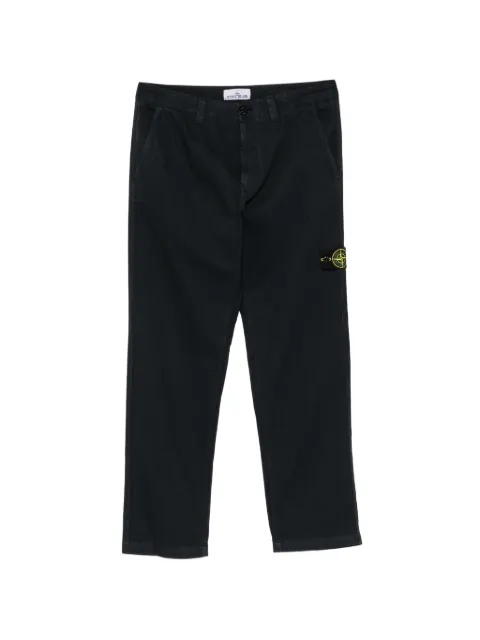 Stone Island logo-patch straight-leg trousers