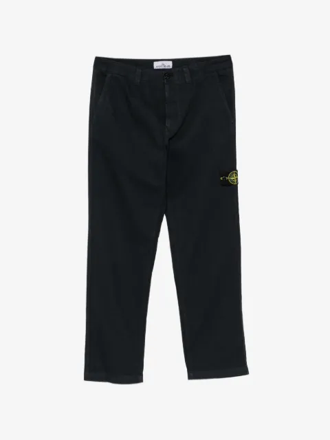 Stone Island logo-patch straight-leg trousers