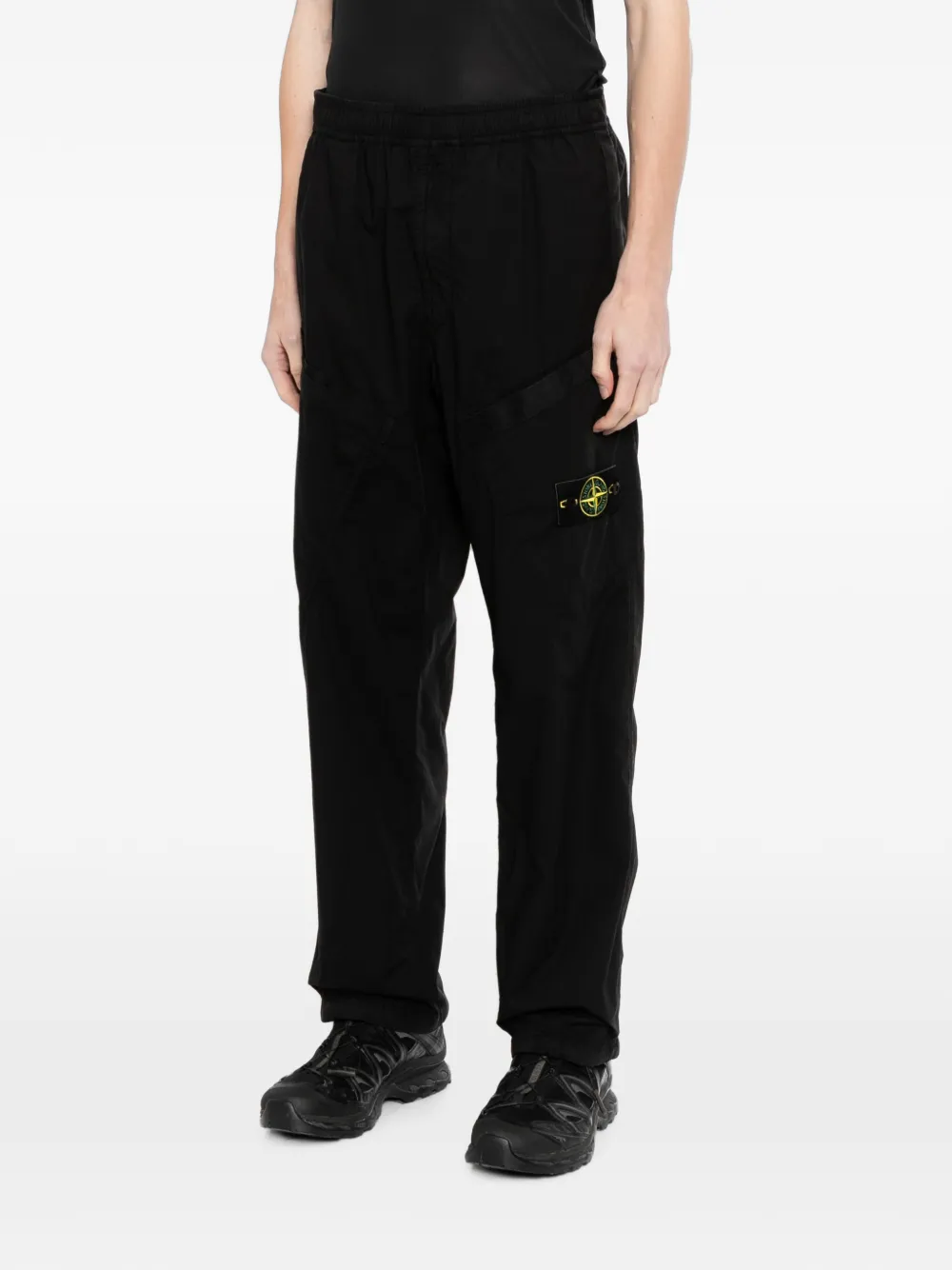Stone Island Cargo broek met Compass-logopatch Zwart