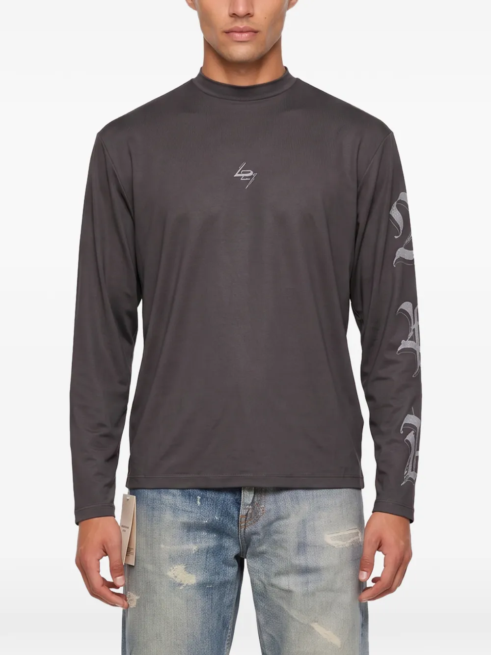 Represent 247 long-sleeve graphic-print T-shirt Grijs
