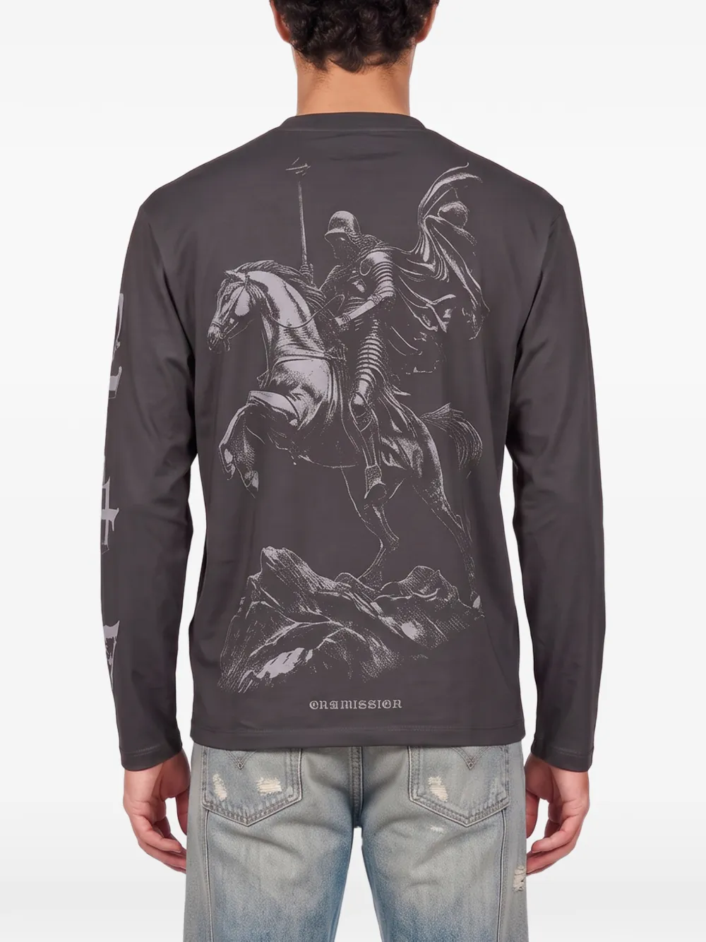 Represent 247 long-sleeve graphic-print T-shirt Grijs