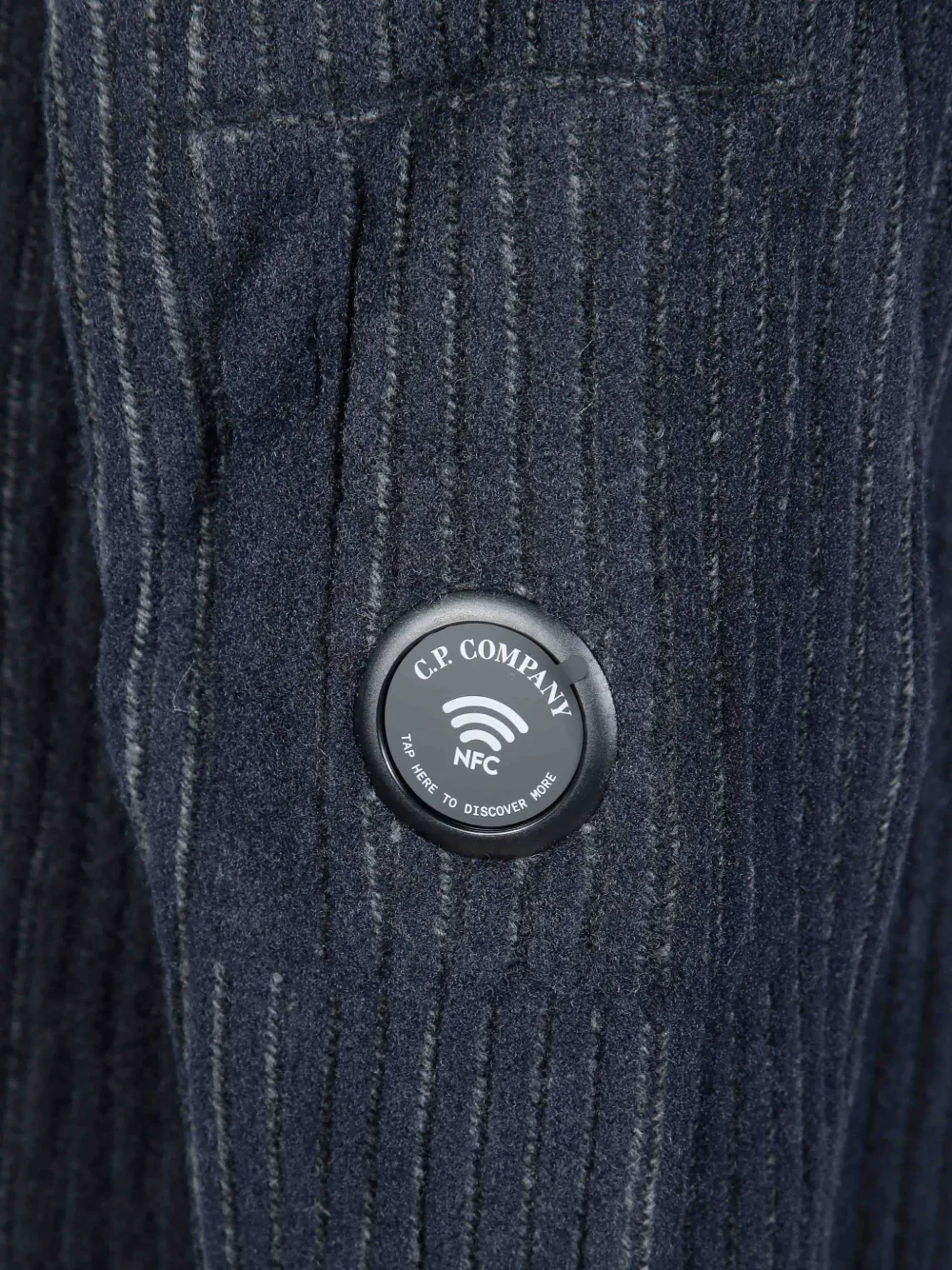 C.P. Company Fleece gebreide Lens trui met ronde hals Grijs
