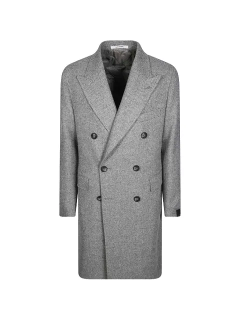 Tagliatore herringbone double-breasted coat