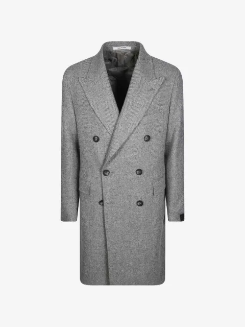 Tagliatore herringbone double-breasted coat