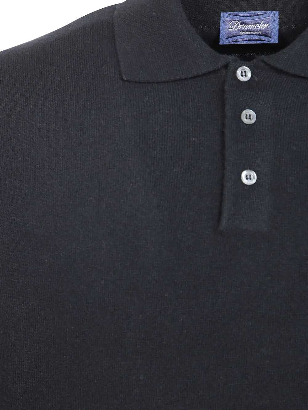 Drumohr long-sleeve knitted polo shirt Zwart