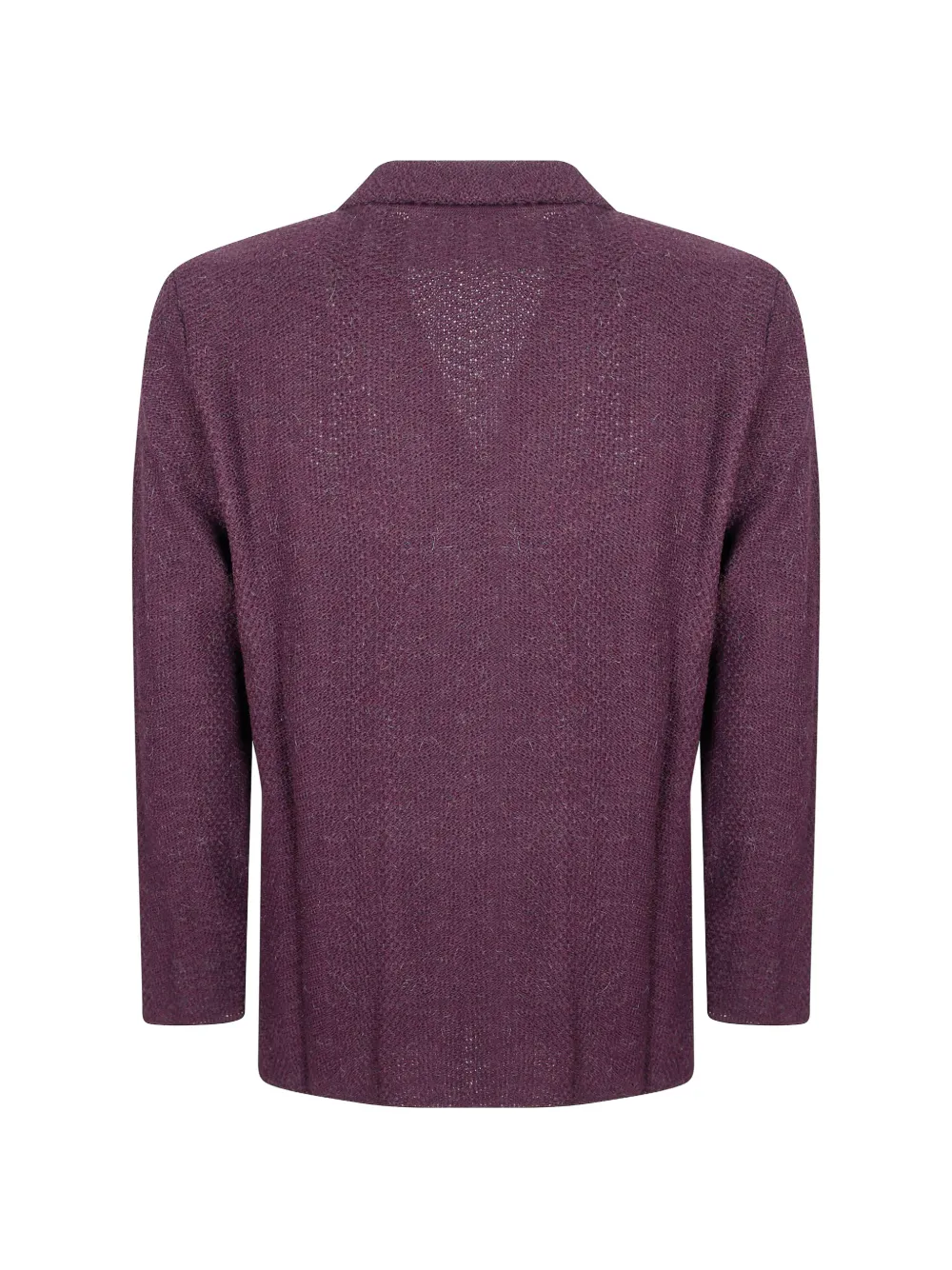 Manuel Ritz Gebreide blazer met dubbele rij knopen en visgraat-patroon Paars