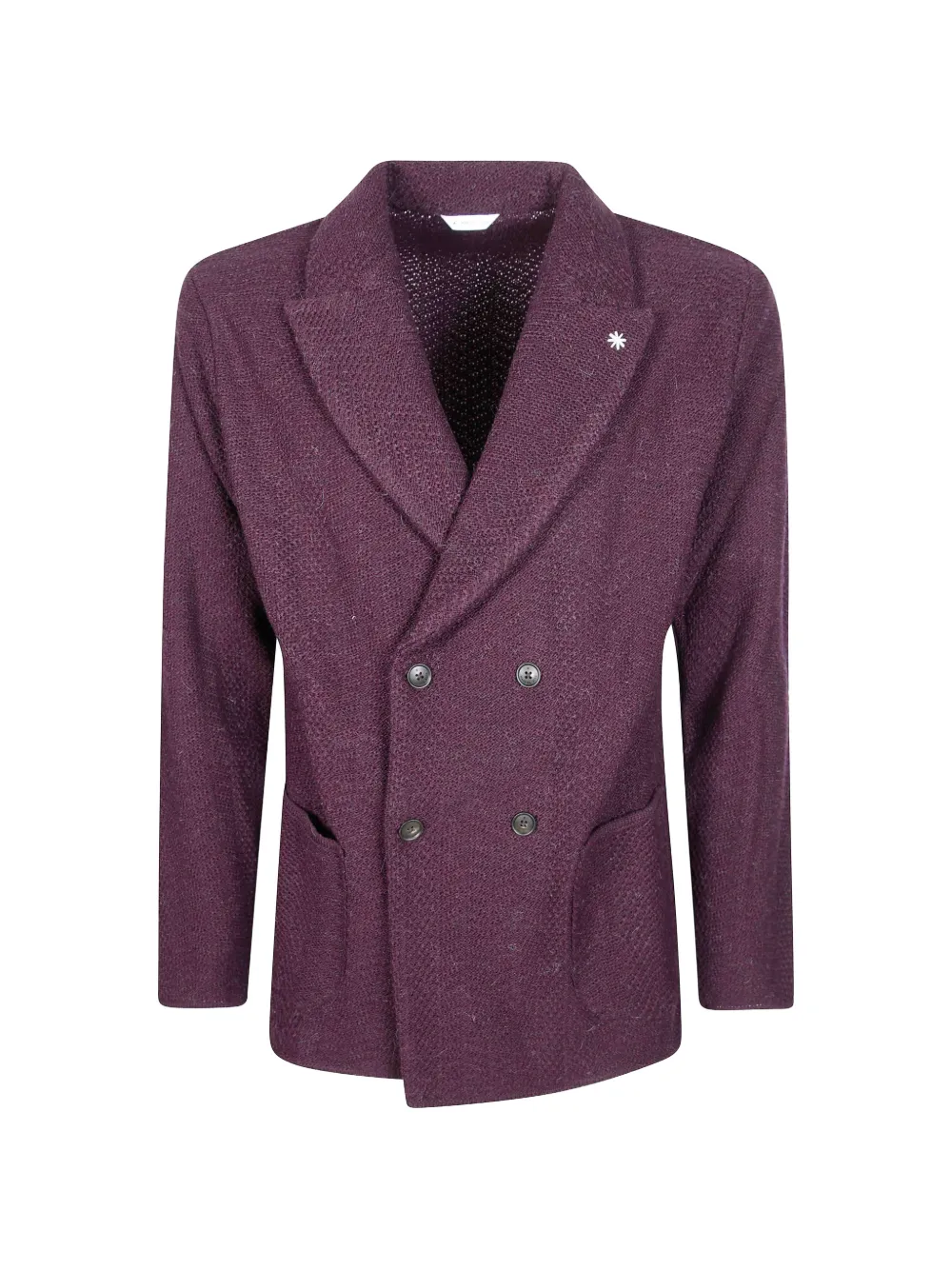 Manuel Ritz double-breasted herringbone-knit blazer - Violett