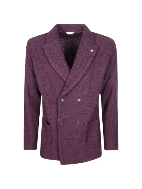 Manuel Ritz double-breasted herringbone-knit blazer