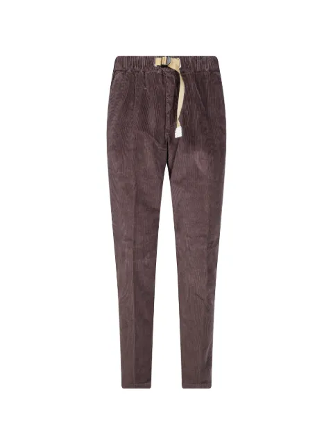 White Sand corduroy-effect buckled-waistband trousers
