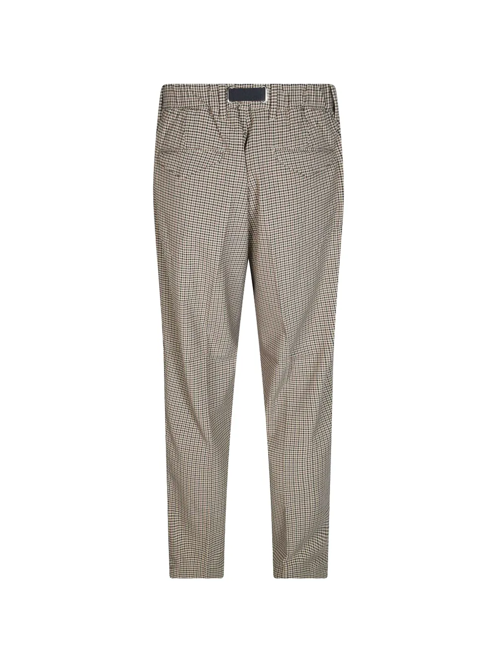 White Sand Geruite plooibroek Beige