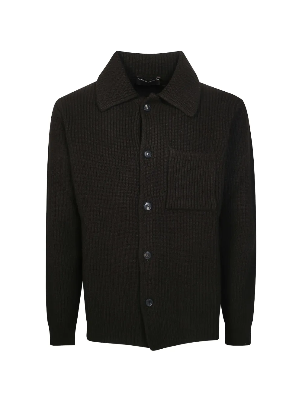 Filippo De Laurentiis ribbed-knit shirt jacket - Marrone