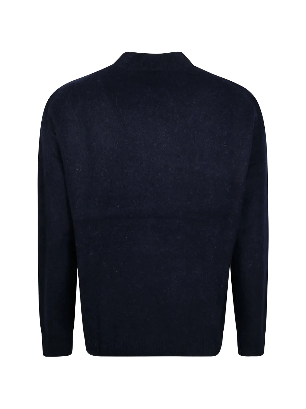Paolo Pecora Trui met geribbelde afwerking en ronde hals Blauw