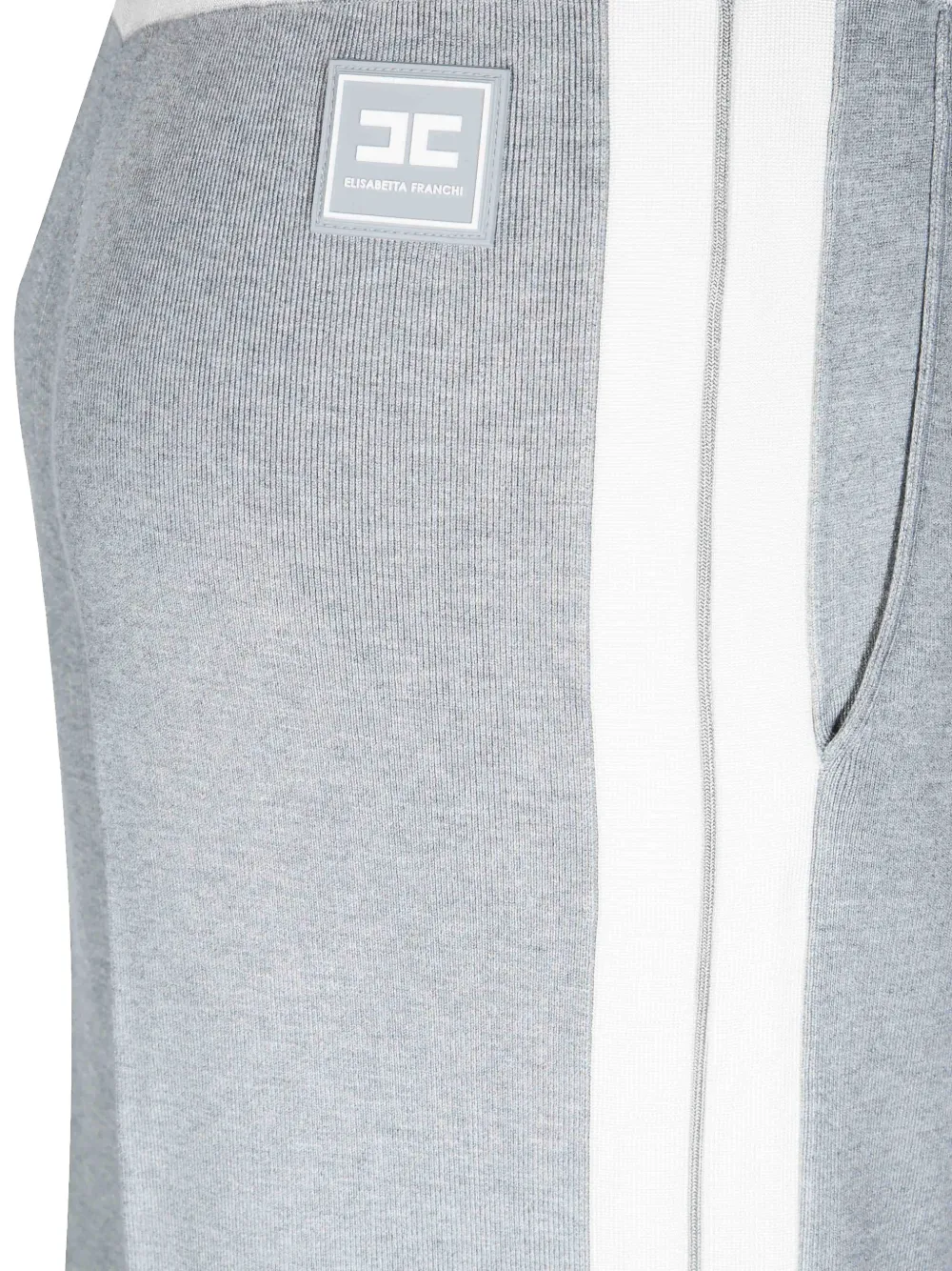 Elisabetta Franchi Gebreide broek met logo Grijs