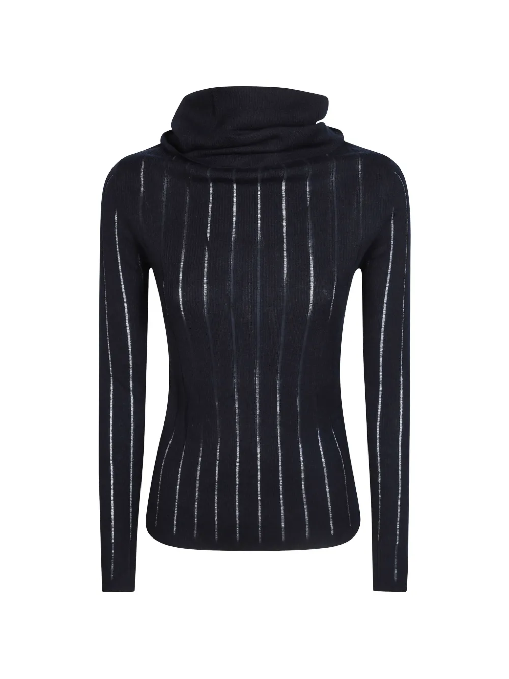 Max Mara ribbed-knit cowl-neck sweater - Blu