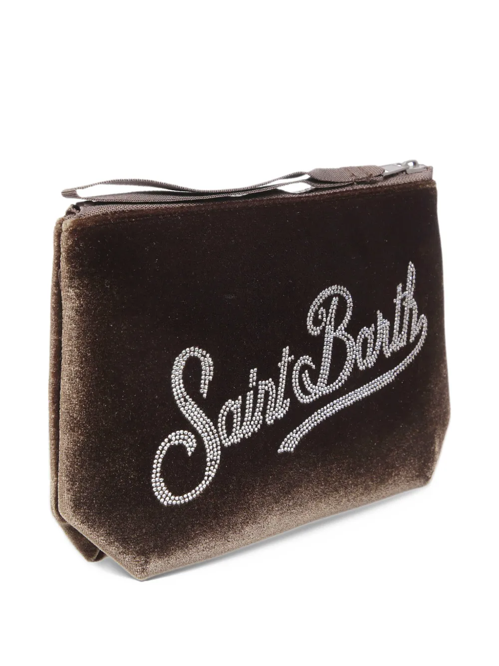 MC2 Saint Barth Kids Aline velvet clutch bag Bruin