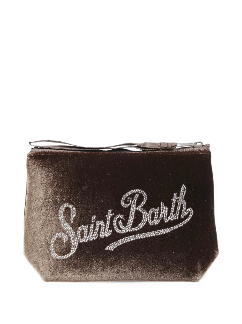 MC2 Saint Barth Kids Aline velvet clutch bag Bruin
