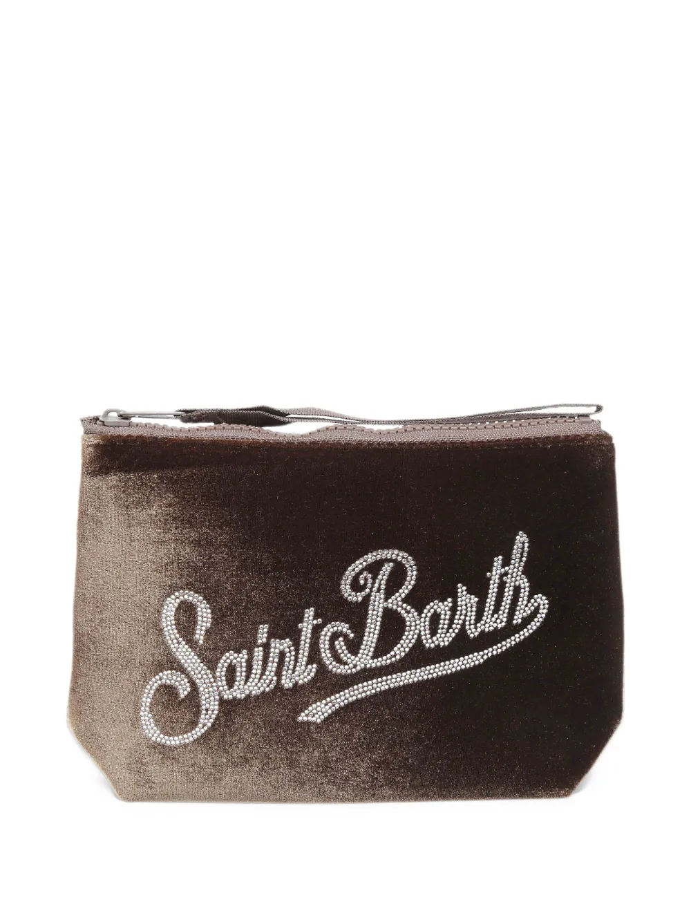 MC2 Saint Barth Kids Aline velvet clutch bag Bruin