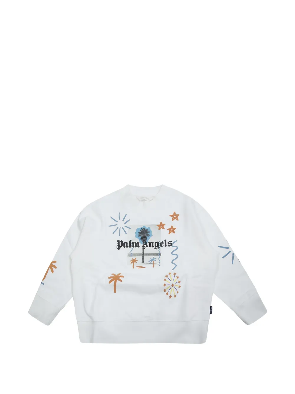 Palm Angels Kids logo-print cotton sweater - Weiß