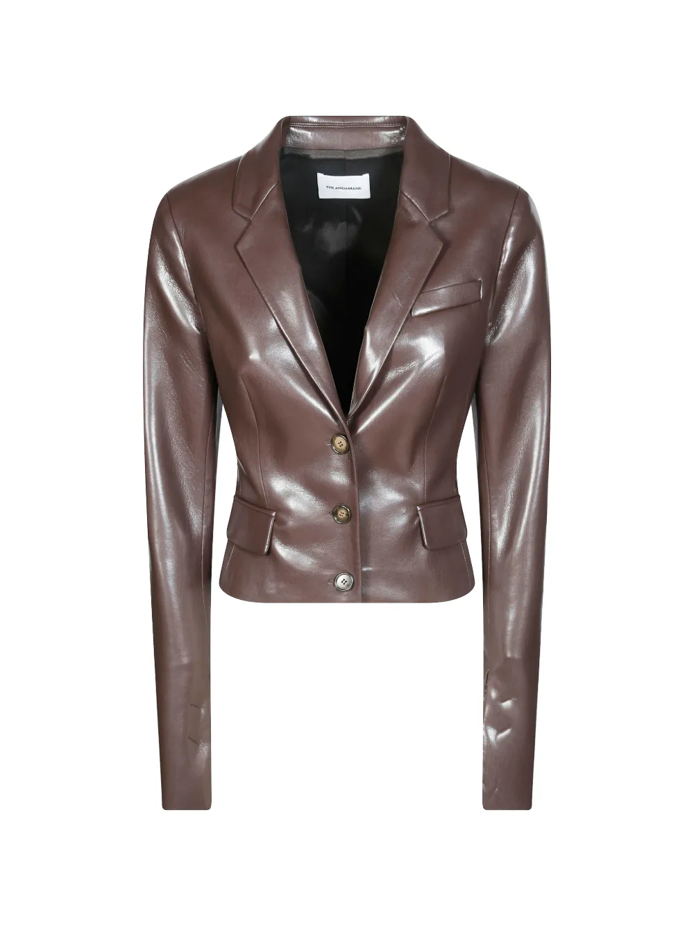 THE ANDAMANE Zefira faux-leather blazer - Braun